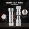 VEVOR 1/2" Flat Face Hydraulic Couplers, 1/2" NPT Skid Steer Hydraulic Quick Connect Couplers with 2 Dust Caps (ISO16028)