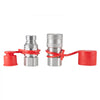 VEVOR 1/2" Flat Face Hydraulic Couplers, 1/2" NPT Skid Steer Hydraulic Quick Connect Couplers with 2 Dust Caps (ISO16028)