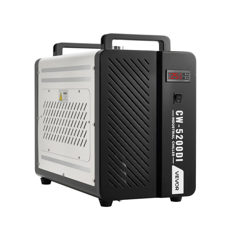 VEVOR Industrial Water Chiller, 5460 BTU/h, Industrial Water Cooler Cooling System with Compressor, 4.2 GPM Max Flow, 1.8  Gal Tank Capacity, Laser Chiller, for CO2 Laser Engraving & Cutting Machine