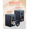 VEVOR Powered Bookshelf Speakers, 20W x 2, Active Studio Monitor Speaker with 4 Inch Woofer, Adjustable Volume and Audio with Bluetooth Optical Connection, Wooden Enclosure, for Record Player PC TV