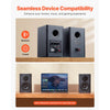 VEVOR Powered Bookshelf Speakers, 20W x 2, Active Studio Monitor Speaker with 4 Inch Woofer, Adjustable Volume and Audio with Bluetooth Optical Connection, Wooden Enclosure, for Record Player PC TV