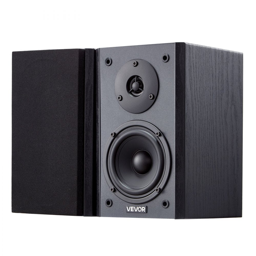 VEVOR Powered Bookshelf Speakers, 20W x 2, Active Studio Monitor Speaker with 4 Inch Woofer, Adjustable Volume and Audio with Bluetooth Optical Connection, Wooden Enclosure, for Record Player PC TV