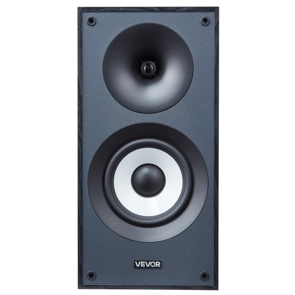 VEVOR Powered Bookshelf Speakers, 25W x 2, Active Studio Monitor Speaker with 5.5 Inch Woofer, Bluetooth/RCA/Coaxial/Optical/USB/Subwoofer Connection, Wooden Enclosure, for Record Player Turntable PC