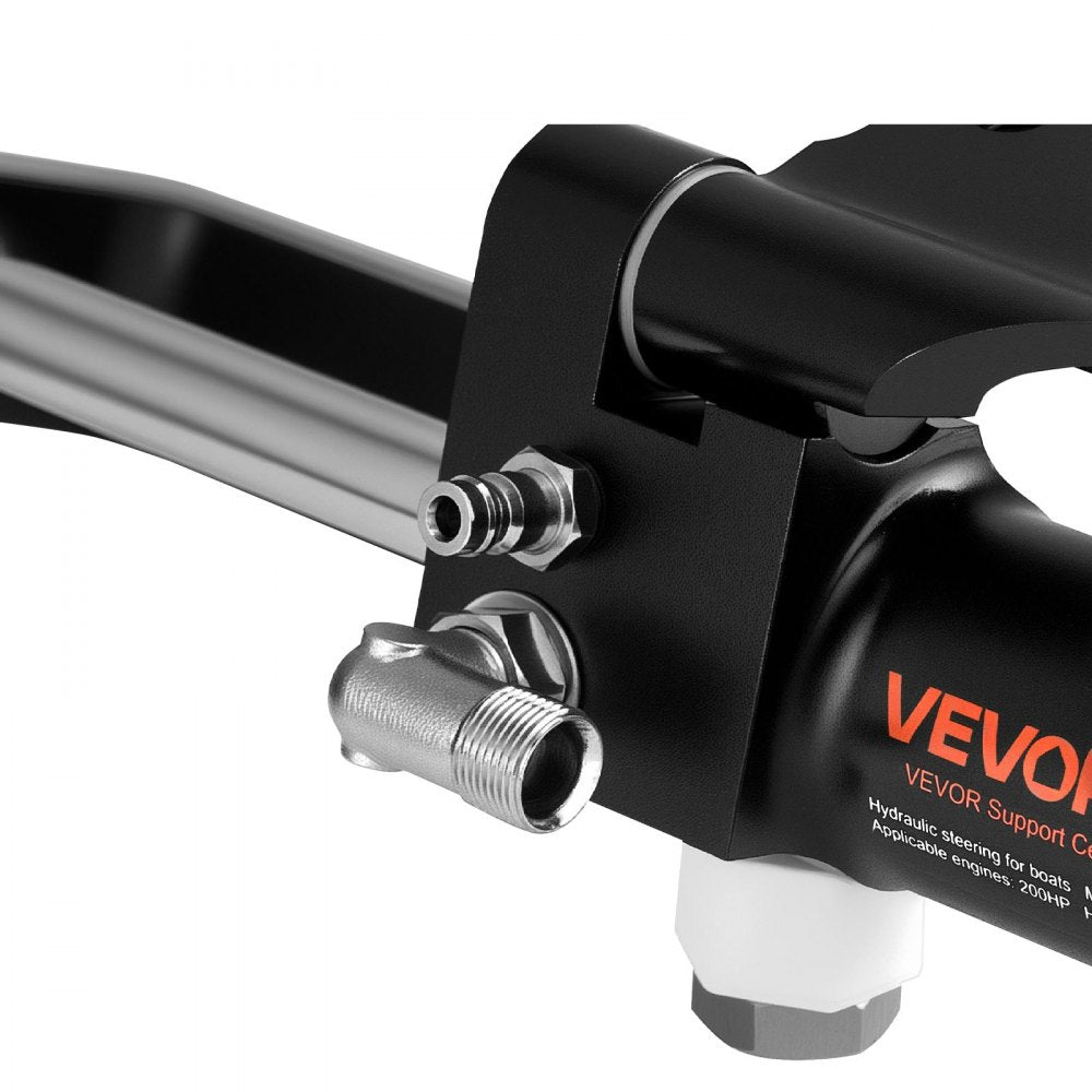 VEVOR Hydraulic Steering Kit, 200 HP, Marine Boat Hydraulic Steering System, with 6.9 MPa/1000 psi Helm Pump, Two-Way Lock Cylinder, and 26ft High-Strength Hoses, for Single Station, Single-Engine Use