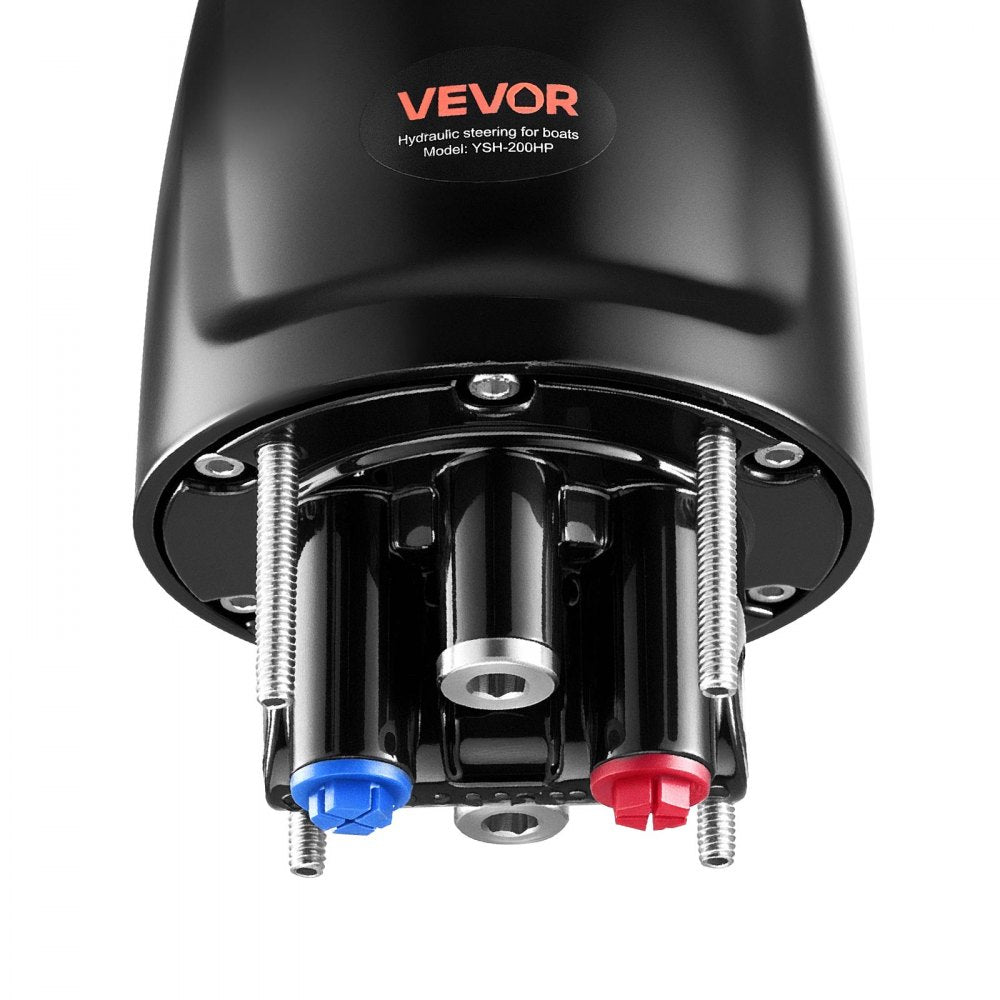 VEVOR Hydraulic Steering Kit, 200 HP, Marine Boat Hydraulic Steering System, with 6.9 MPa/1000 psi Helm Pump, Two-Way Lock Cylinder, and 26ft High-Strength Hoses, for Single Station, Single-Engine Use