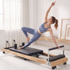 VEVOR Pilates Reformer 96" Foldable Pilates Machine 400 lbs Rubberwood, for Home Use and Gym Workout, with Jump Board, Springs, Sitting Box, and Adjustable Headerest, for Advanced Beginners Users