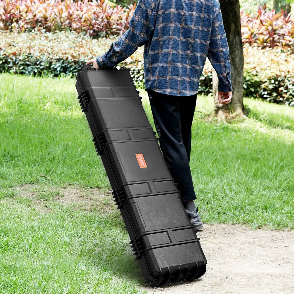 VEVOR Rifle Case, Rifle Hard Case with 3 Layers Fully-protective Foams, 50 inch lockable Hard Gun Case with Wheels, IP67 Waterproof & Crushproof, for Two Rifles or Shotguns, Airsoft Gun
