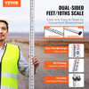 VEVOR Aluminum Grade Rod, 16-Feet/10ths 4 Sections Telescopic Measuring Rod,Double-Sided Scale 1/10ft Leveling Rod Stick,Aluminum Alloy Survey Rod w/ Bubble Level &Carrying Bag for Houses,Walls,Floors