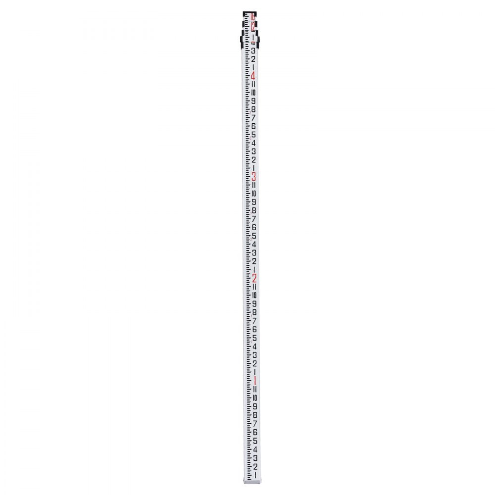 VEVOR Aluminum Grade Rod, 16-Feet/8ths 4 Sections Telescopic Measuring Rod,Double-Sided Scale 1/8in Leveling Rod Stick,Aluminum Alloy Survey Rod with Bubble Level &Carrying Bag for Houses,Walls,Floors