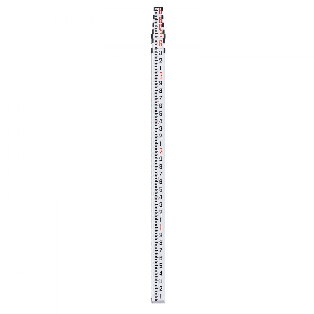 VEVOR Aluminum Grade Rod, 18-Feet/10ths 6 Sections Telescopic Measuring Rod,Double-Sided Scale 1/10ft Leveling Rod Stick,Aluminum Alloy Survey Rod w/ Bubble Level &Carrying Bag for Houses,Walls,Floors
