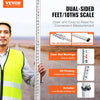 VEVOR Aluminum Grade Rod, 25-Feet/10ths 6 Sections Telescopic Measuring Rod,Double-Sided Scale 1/10ft Leveling Rod Stick,Aluminum Alloy Survey Rod w/ Bubble Level &Carrying Bag for Houses,Walls,Floors