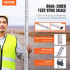 VEVOR Aluminum Grade Rod, 9-Feet/10ths 3 Sections Telescopic Measuring Rod,Double-Sided Scale 1/10ft Leveling Rod Stick,Aluminum Alloy Survey Rod with Bubble Level&Carrying Bag for Houses,Walls,Floors