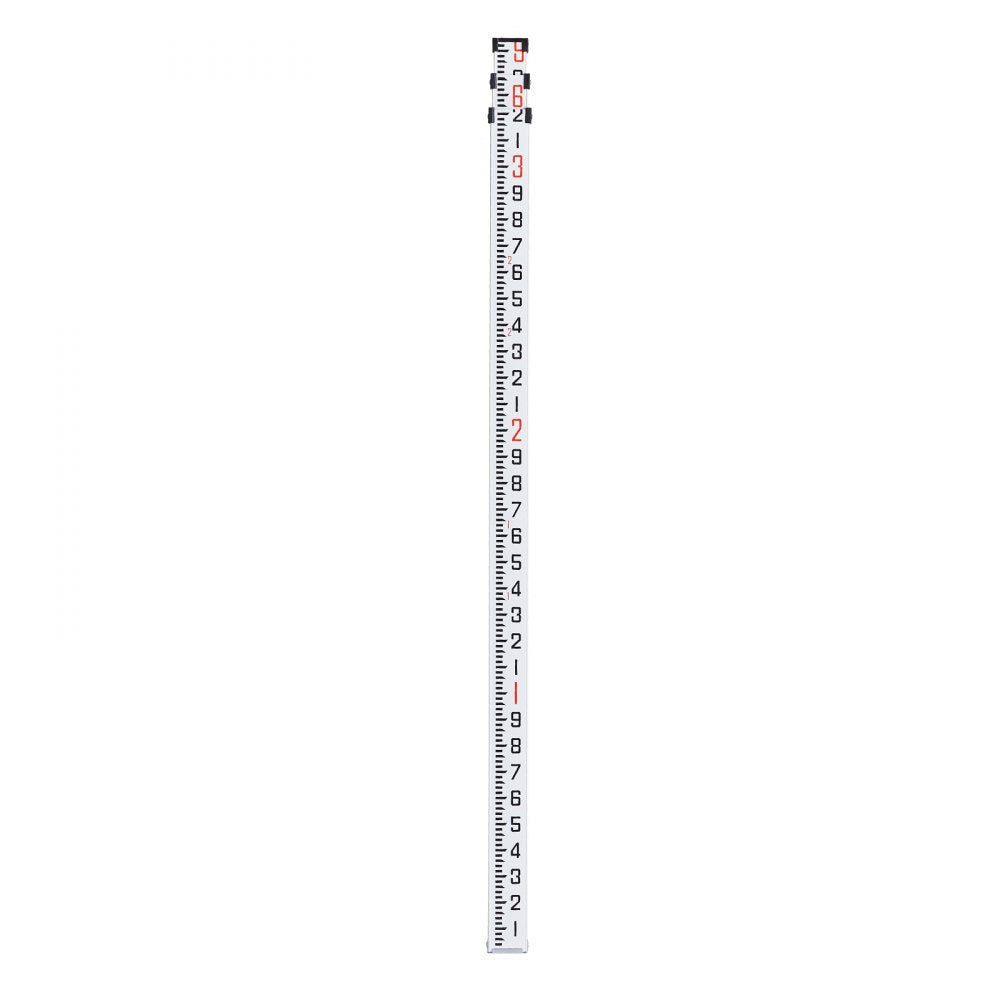 VEVOR Aluminum Grade Rod, 9-Feet/10ths 3 Sections Telescopic Measuring Rod,Double-Sided Scale 1/10ft Leveling Rod Stick,Aluminum Alloy Survey Rod with Bubble Level&Carrying Bag for Houses,Walls,Floors
