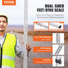 VEVOR Aluminum Grade Rod, 9-Feet/8ths 3 Sections Telescopic Measuring Rod, Double-Sided Scale 1/8in Leveling Rod Stick,Aluminum Alloy Survey Rod with Bubble Level &Carrying Bag for Houses,Walls,Floors