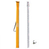 VEVOR Aluminum Grade Rod, 9-Feet/8ths 3 Sections Telescopic Measuring Rod, Double-Sided Scale 1/8in Leveling Rod Stick,Aluminum Alloy Survey Rod with Bubble Level &Carrying Bag for Houses,Walls,Floors