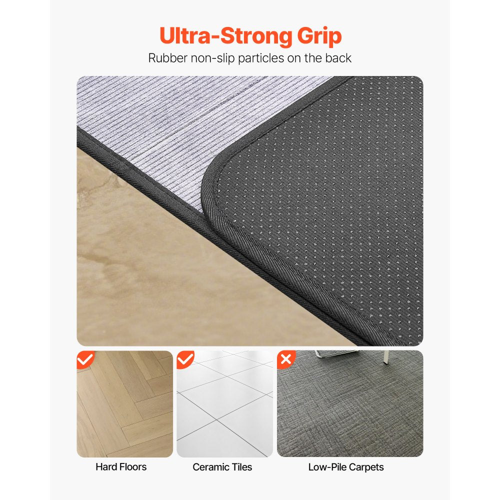 VEVOR Chair Mat, 36 x 48-inch Office Chair Mat for Hard Floors, Floor Protector for Rolling Chairs, Corduroy Surface, Non-Slip & Easy to Clean, Smooth Glide Under Desk Rug for Home Office (Grey)