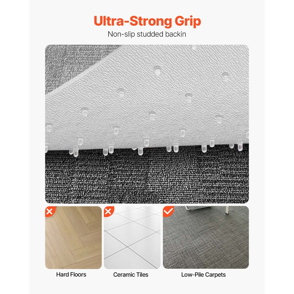 VEVOR Chair Mat, 36 x 48-inch Office Chair Mat for Carpeted Floors, Plastic Floor Protector Rug with Studded, Non-Slip & Easy to Clean, Smooth Glide Under Desk Rug for Home Office (Rectangular)