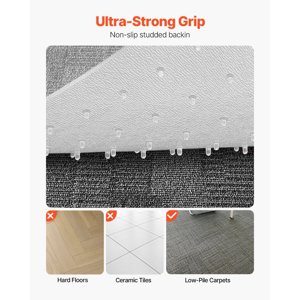 VEVOR Chair Mat with Lip, 36 x 48-inch Office Chair Mat for Low Pile Carpeted Floors, Plastic Floor Protector Rug with Studded, Non-Slip & Easy to Clean, Smooth Glide Under Desk Rug for Home Office