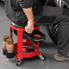 VEVOR Rolling Mechanic Stool with Wheels, 300 lbs Capacity Garage Seat/Work Stool, Padded Roller Creeper Seat with Fixed Height, Tool Tray and 2 Drawers, for Garage, Shop & Auto Repair, Red+Black
