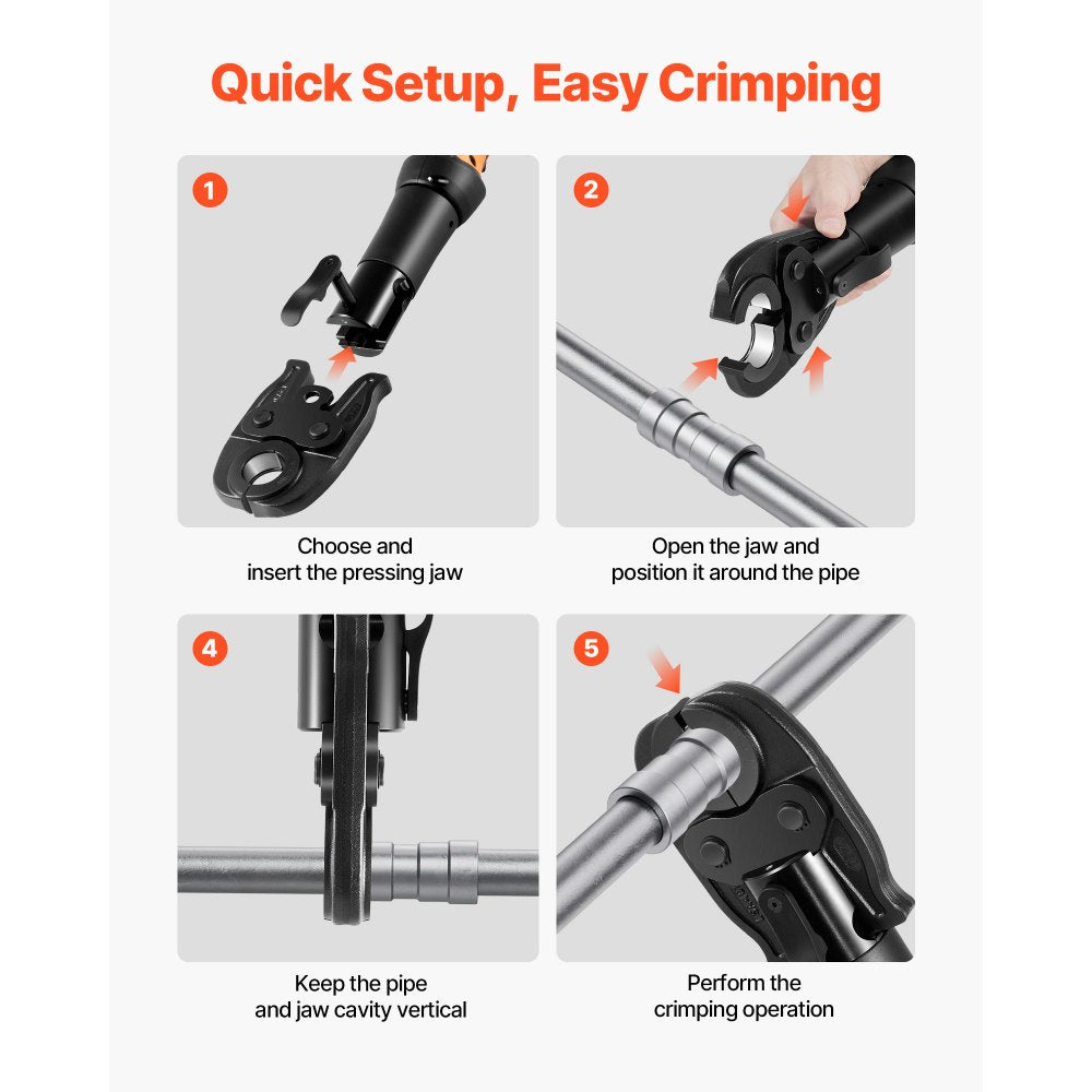 VEVOR 3/4" VMP Jaw for 24KN Compact Series Press Tools, 52 HRC Hardened Steel Pressing Jaw - Compatible with MegaPress Carbon Steel Pipes Connections