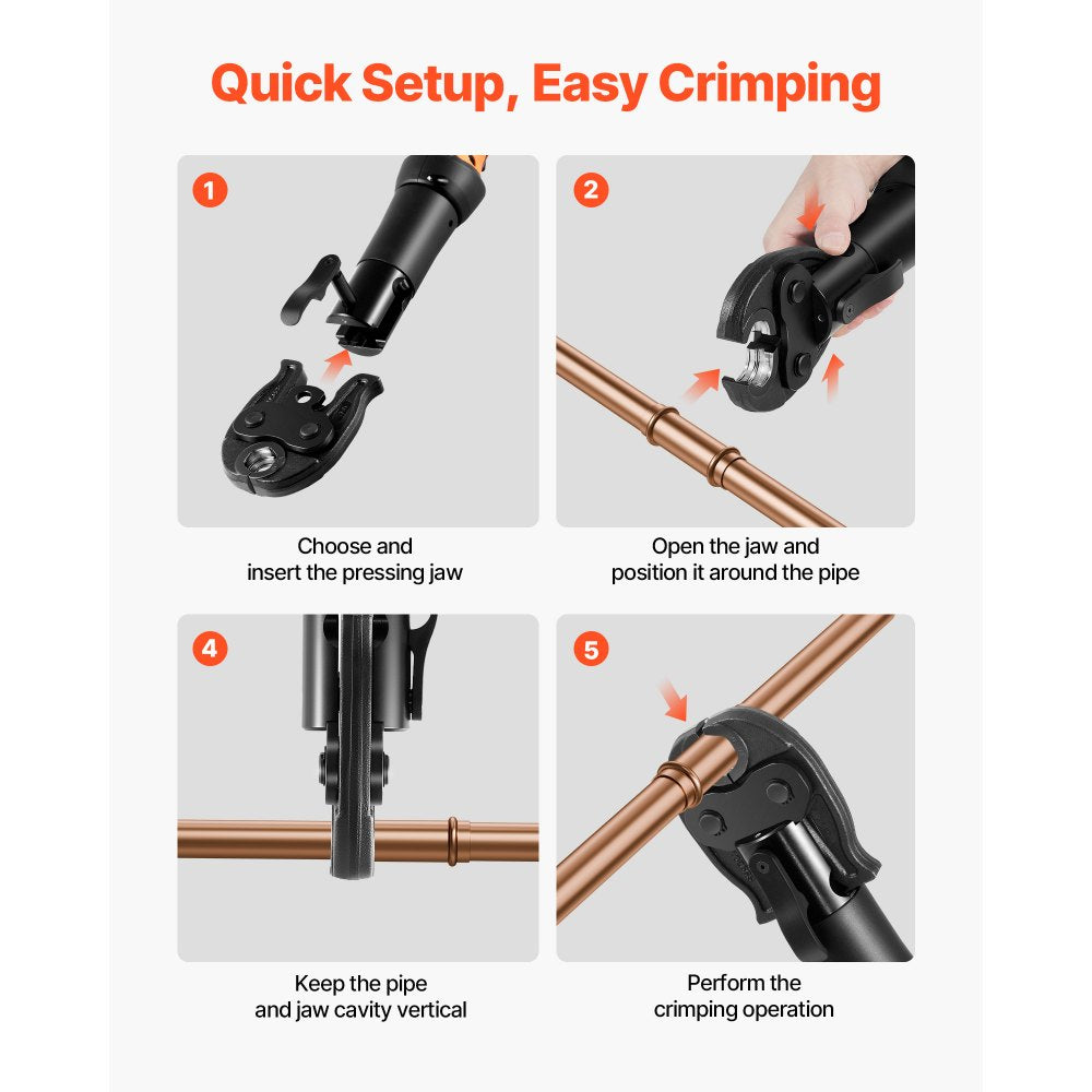 VEVOR 3/4" Press Jaw for 24KN Compact Series Press Tools, 52 HRC Hardened Steel Pressing Jaw - Compatible with ProPress Copper Pipes Connections