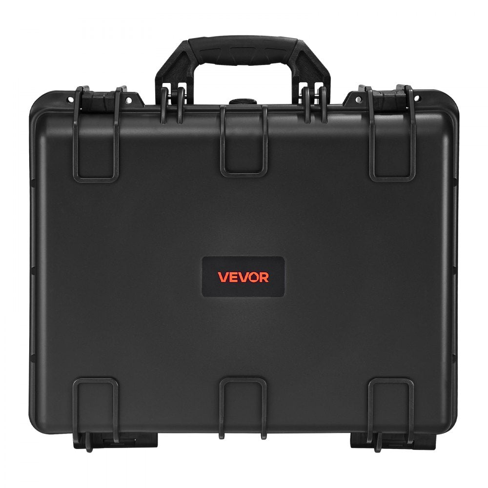 VEVOR Hard Pistol Case, Heavy Duty Hard Gun Case with XPE Foam Lining, Waterproof Pistol Storage Box with Customizable Interior & Handle for Gun, Lenses, Camera, Gear, TSA Compliant, 18.7x12.5x7.5 in