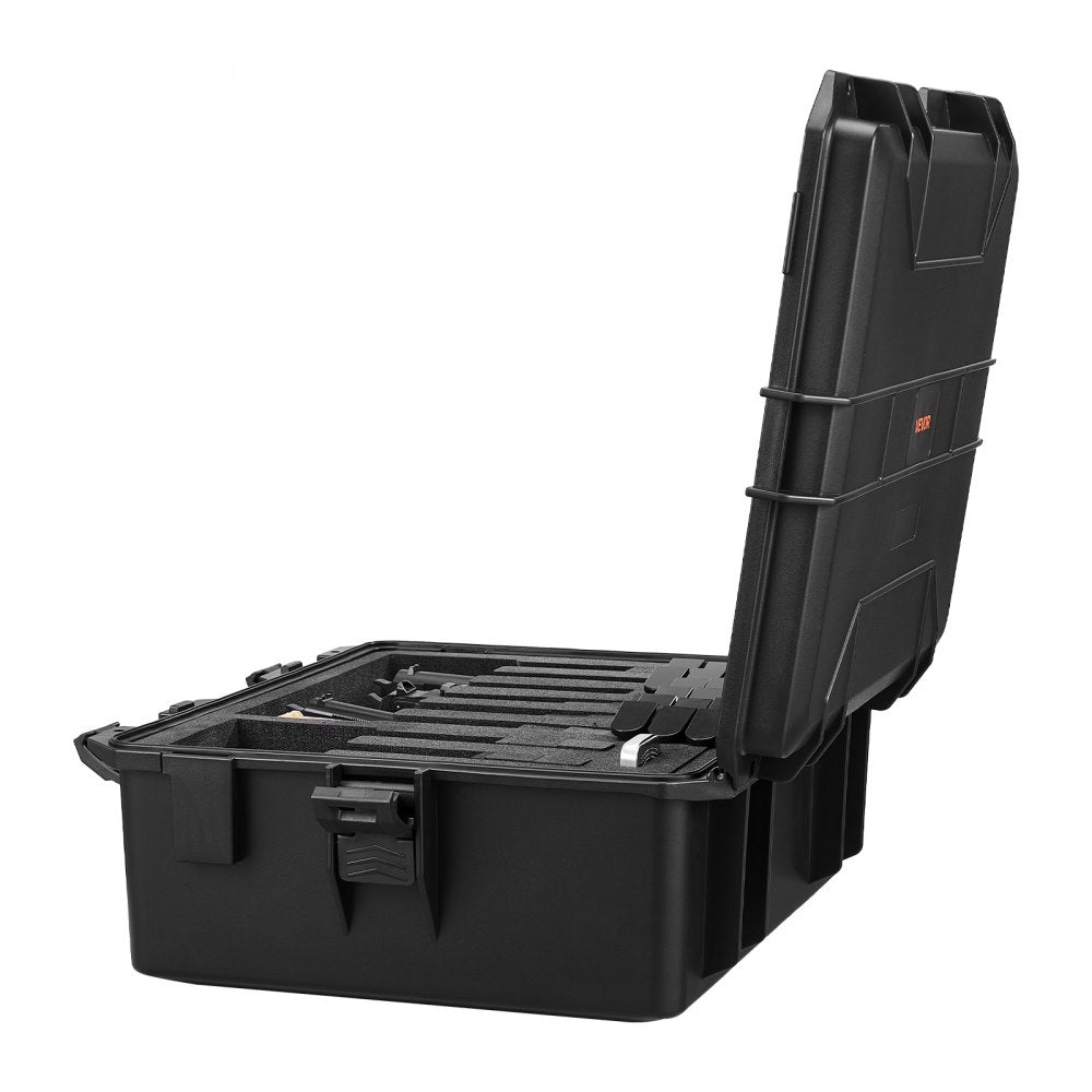 VEVOR Hard Pistol Case, Heavy Duty Hard Gun Case with XPE Foam Lining, Waterproof Pistol Storage Box with Customizable Interior & Handle for Gun, Lenses, Camera, Gear, TSA Compliant, 21.9x17.9x8.8 in