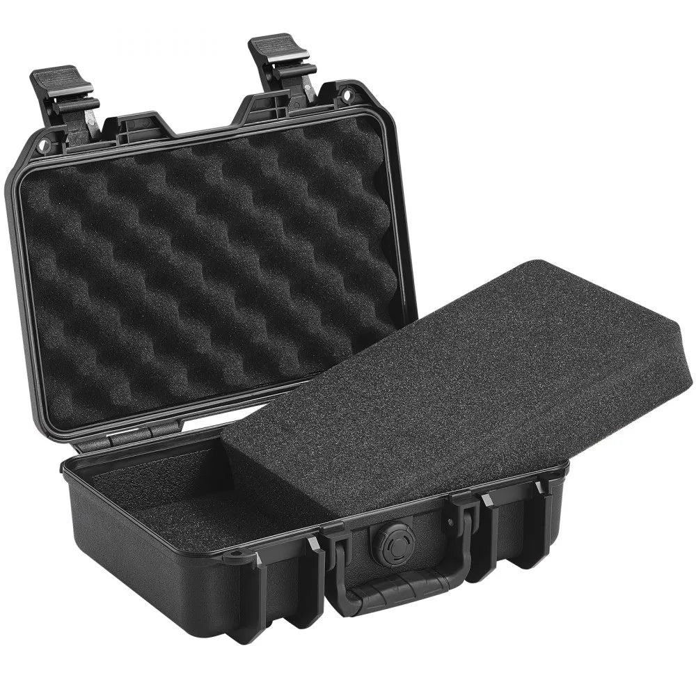 VEVOR Hard Pistol Cases with Pre-cut PU Foam, Waterproof & Dustproof Hard Gun Case for 1 Pistol, 12.59×9.01×4.4 in Lockable Pistol Case, Black