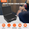 VEVOR Hard Pistol Cases with Pre-cut PU Foam, Waterproof & Dustproof Hard Gun Case for 6 Pistol, 19.3×17.1×8.3 in Lockable Pistol Case, Black