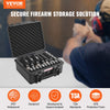 VEVOR Hard Pistol Cases with Pre-cut Lining, Waterproof & Dustproof Hard Gun Case for 6 Pistol, 19.3×17.1×8.3 in Lockable Pistol Case, Black