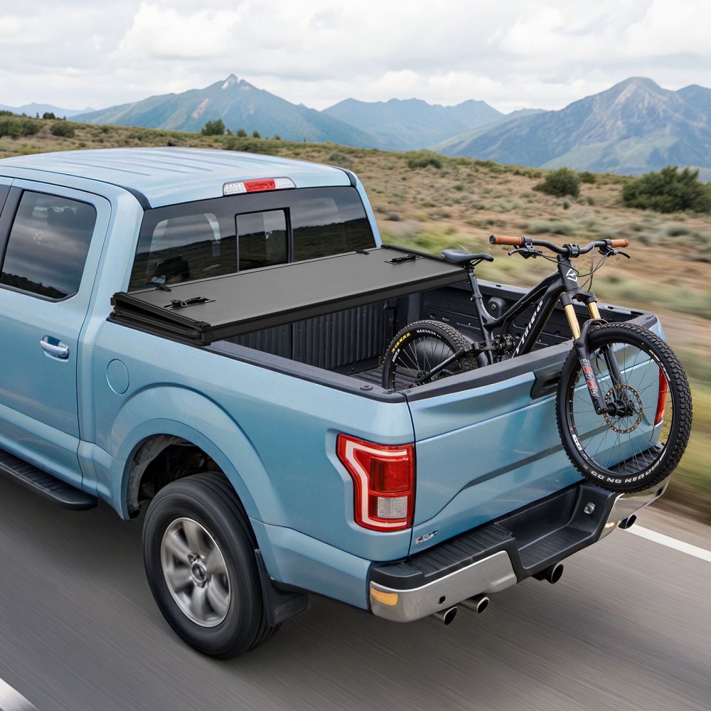 VEVOR Hard Tri-Fold Truck Bed Tonneau Cover, Compatible with 2022-2025 Toyota Tundra with OE Track System 5.6 ft (66.7 in) Bed, Waterproof Hard Folding Truck Tonneau Cover, Aluminum Alloy Support Bar