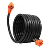 VEVOR 25 ft RV Extension Cord, 50 Amp, Heavy Duty STW RV Power Cord, NEMA 14-50R Female NEMA 14-50P Male Plug, with LED Indicator Handle 15A Adapter, for RVs, trams, generators, campers, ETL Listed