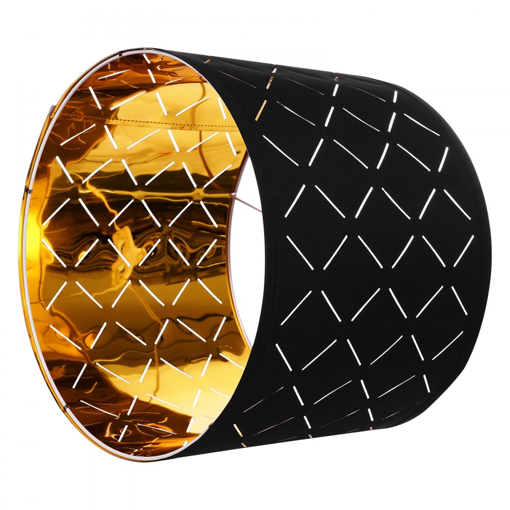 VEVOR Drum Lamp Shade 2 Set, 13 in Top x 13 in Bottom x 10 in High, Medium Drum Lampshade with Harp, Replacement Lamp Shade for Table Lamps Floor Lamps Pendant Lights, Black Diamond Hollow Design