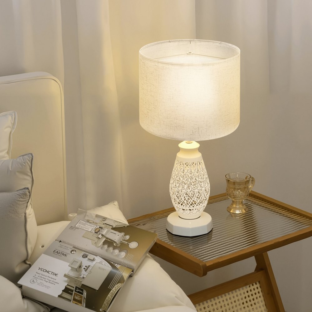 VEVOR Drum Lamp Shade, 13 in Top x 13 in Bottom x 10 in High, Medium Drum Linen Lampshade, Replacement Lamp Shade for Table Lamps Floor Lamps Pendant Lights, Easy Assembly Required (Light Linen)