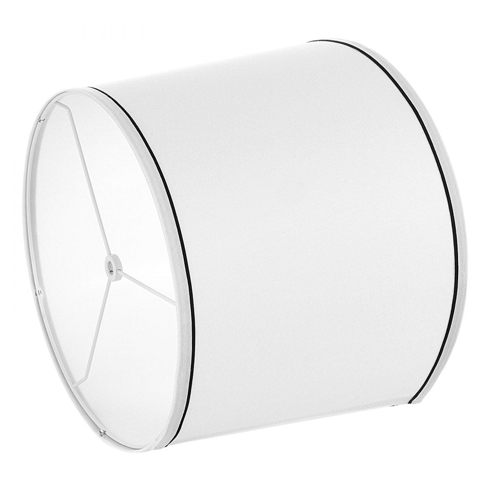 VEVOR Lamp Shade 2 Set, 11 in Top x 13 in Bottom x 10 in High (Spider Fitter), Medium Lampshade with Harp, Replacement Lamp Shade for Table & Floor Lamps Pendant Lights, White with Black Edge