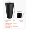 VEVOR Set of 2 Tall Planter For Outdoor Indoor Plants 24inch, Black Round Large Planters For Front Porch, Patio, Tall Taper Flower Tree Plant Pots with Modern Design and Built-in Drainage