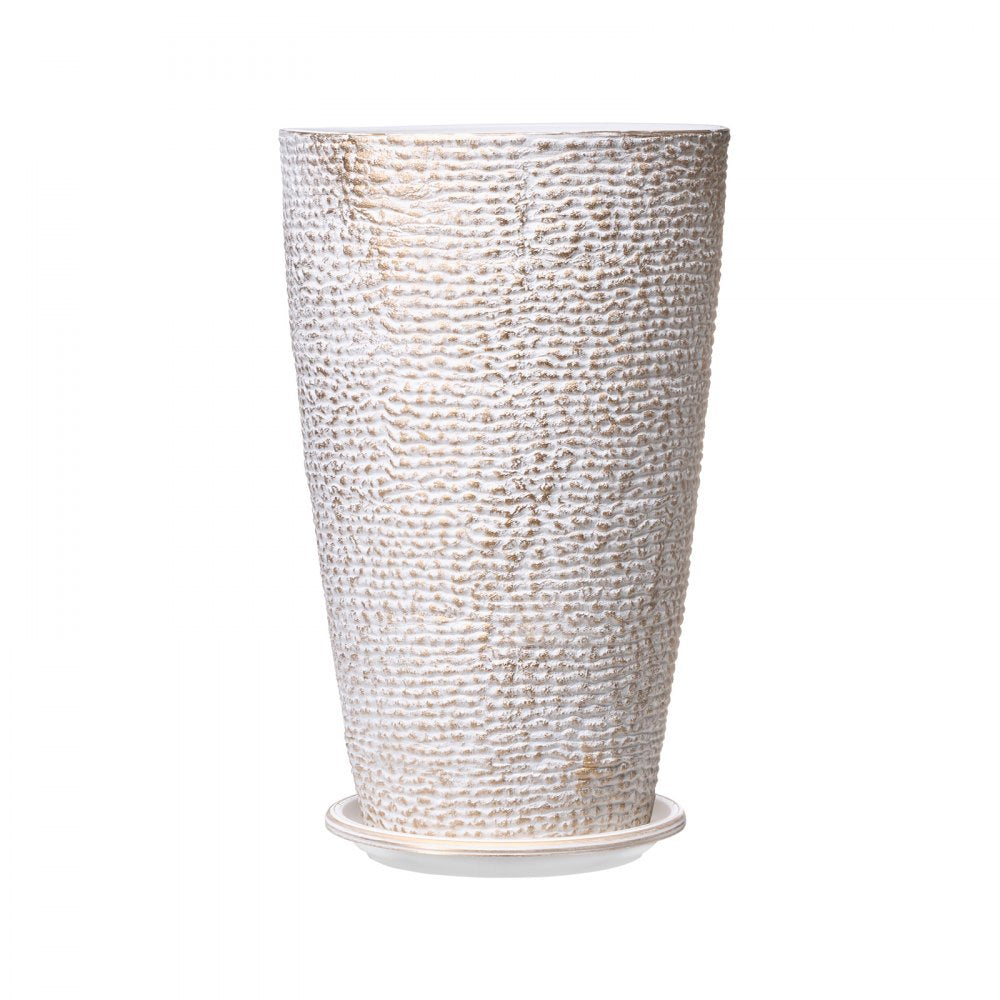 VEVOR Set of 2 Tall Outdoor Planters 21"H, Round Large Planters For Front Porch and Patio, Stone Finish Flower Tree Plant Pots