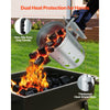 VEVOR Charcoal Chimney Starter, 4 lbs Large Capacity Coal Fireplace, Heavy Duty BBQ Steel Chimney Starter for Charcoal Grill and Barbecues, Compact On-the-Go Carbon Lighter and BBQ Grill Tool, Silver