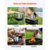 VEVOR Charcoal Chimney Starter, 4 lbs Large Capacity Coal Fireplace, Heavy Duty BBQ Steel Chimney Starter for Charcoal Grill and Barbecues, Compact On-the-Go Carbon Lighter and BBQ Grill Tool, Silver