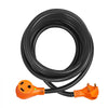 VEVOR 25 ft RV Extension Cord, 30 Amp, Heavy Duty STW RV Power Cord, NEMA TT-30R Female NEMA TT-30P Male Plug, with LED Indicator Handle 15A Adapter, for RVs, trams, generators, campers, ETL Listed
