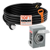 VEVOR 50 Amp Generator Cord and Power Inlet Box, 10FT, 125V/250V STW 6/3 + 8/1 AWG Extension Power Cord, NEMA 14-50P to SS2-50R, Twist Lock Connector, Inlet Box Kit, for Generator to House, ETL Listed