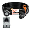 VEVOR 30 Amp Generator Cord and Power Inlet Box, 10 FT, 125/250V NEMA L14-30P to L14-30R Heavy Duty Extension Power Cord, SJTW 10 Gauge 7500W, Pre-Drilled Inlet Box, for Generator to House, ETL Listed