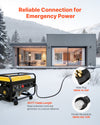 VEVOR 50 Amp Generator Cord and Power Inlet Box, 30FT, 125V/250V STW 6/3 + 8/1 AWG Extension Power Cord, NEMA 14-50P to SS2-50R, Twist Lock Connector, Inlet Box Kit, for Generator to House, ETL Listed