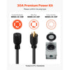 VEVOR 30 Amp Generator Cord and Power Inlet Box, 75 FT, 125/250V NEMA L14-30P to L14-30R Heavy Duty Extension Power Cord, SJTW 10 Gauge 7500W, Pre-Drilled Inlet Box, for Generator to House, ETL Listed