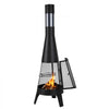 VEVOR Chiminea, 20 Inch Outdoor Wood Burning Firepit, Conical Fireplace for BBQ & Warming, Outside Wooden Fire Pit with Grill Mesh, Chimney Coat & Rustproof Chiminea Lid, for Patio, Garden, Backyard