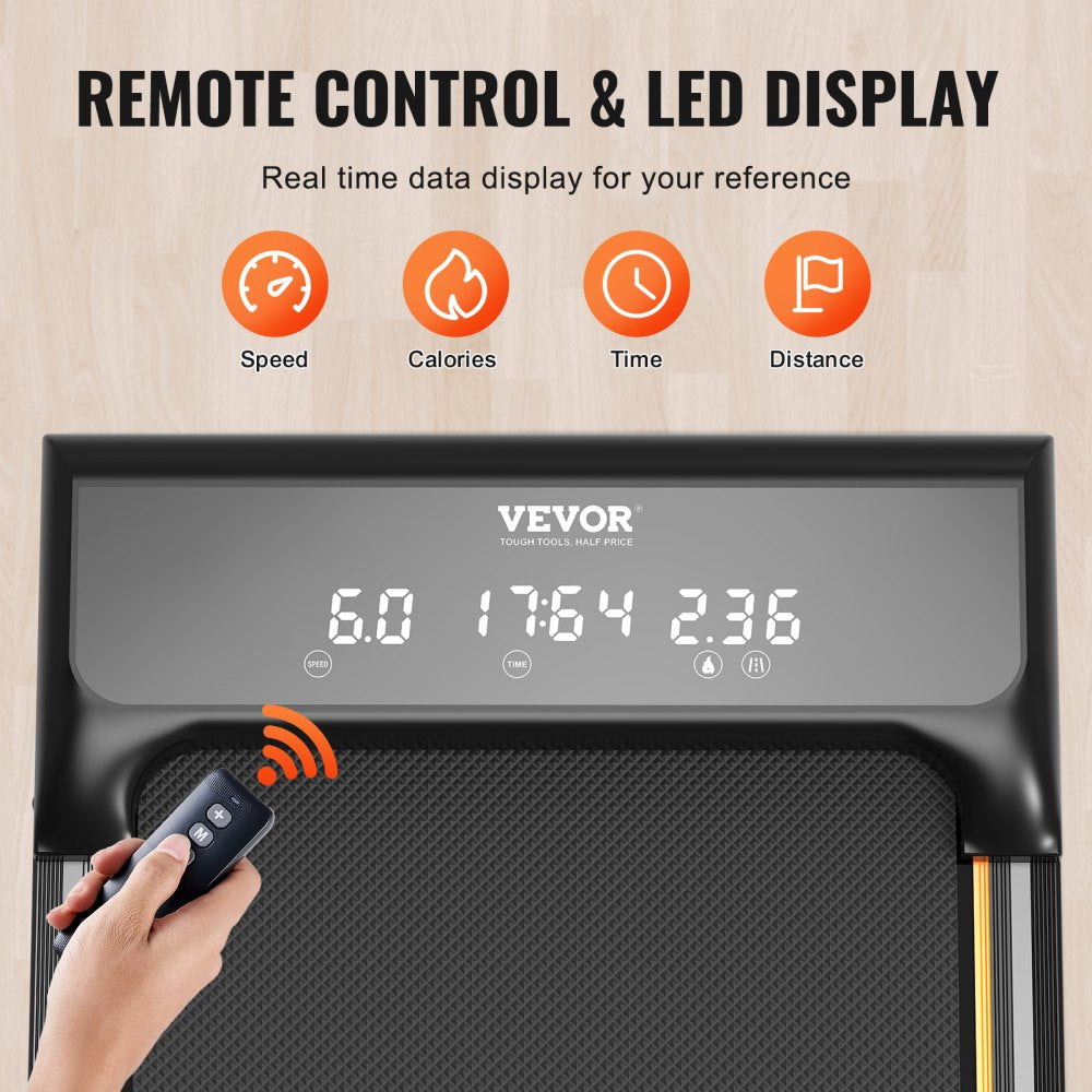 VEVOR Walking Pad, Under Desk Treadmill for Home Office, Working Walking Jogging Machine, 265 Lbs Capacity 2.5HP Portable Lightweight Walking Pad, with Remote Control and LED Display