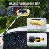 VEVOR Car Wash Brush, 66.7-Inch Extendable Car Washing Brush with Long Handle, 12" Scratch-Free Soft PVC Bristle Head, Flow-Thru Car Cleaning Mop Kit with Water Hose Attachment for Car RV Boat