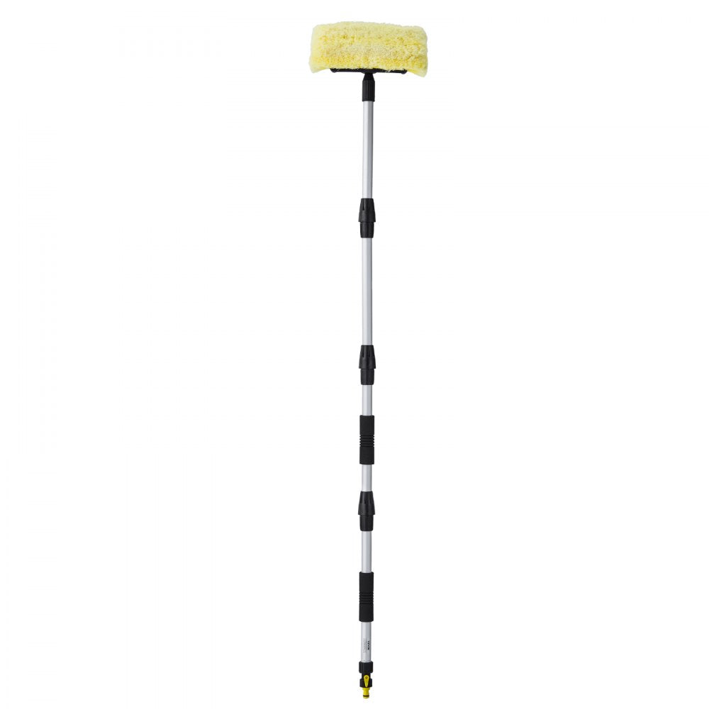 VEVOR Car Wash Brush, 66.7-Inch Extendable Car Washing Brush with Long Handle, 12" Scratch-Free Soft PVC Bristle Head, Flow-Thru Car Cleaning Mop Kit with Water Hose Attachment for Car RV Boat