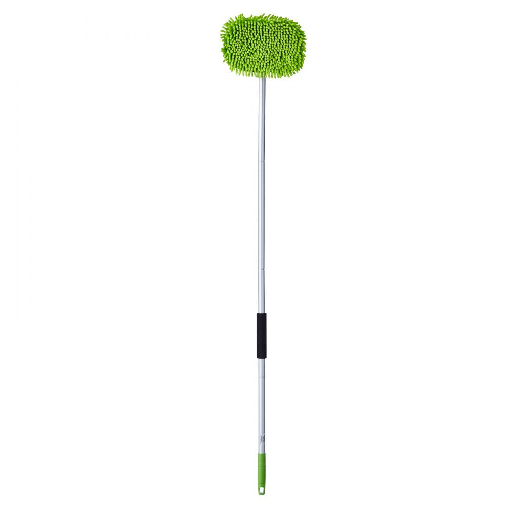 VEVOR Car Wash Brush, 62-Inch Extendable Car Washing Brush with Long Handle, Soft Chenille Fiber Car Wash Mop Mitt, 180° Rotatable Car Cleaning Brush with 1 Replacement Mop for Car, RV, Window, Floor
