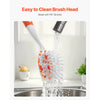 VEVOR Dish Brush, 4 Pack Kitchen Scrub Brushes with PP Handle, Dish Cleaning Brushes with Curved Bristles, Ideal for Pots, Pans, Sink and Stove, 2 Gray + 2 Orange